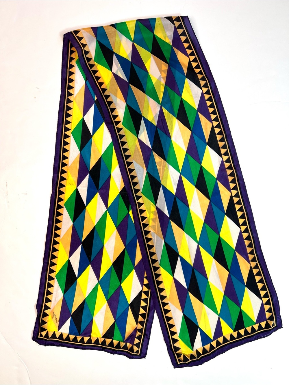 Vintage Kenzo Silk Geometric Scarf - Picture 8 of 8